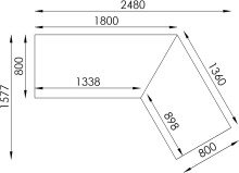 Schreibtisch >EDJUST< (BxHxT: 248x120x158 cm) Metall platingrau - Sonoma-Eiche