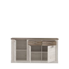 Sideboard >Duro< (BxHxT: 173,9x90,3x41,3 cm) Pinia Weiss mit Eiche Antik