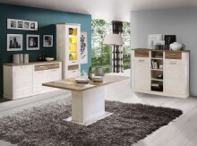 Sideboard >Duro< (BxHxT: 173,9x90,3x41,3 cm) Pinia Weiss mit Eiche Antik