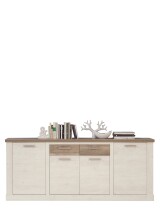 Sideboard >Duro< (BxHxT: 212,9x90,3x41,3 cm) Pinia Weiss mit Eiche Antik