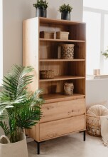 Regal >Korsika< (BxHxT: 77,5x165x40 cm) in Dekor Artisan Oak