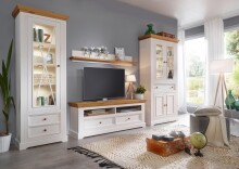 Vitrine >WZ-0133< (BxHxT: 79x214x42 cm) in weiß - 79x214x42 (BxHxT)