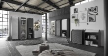 Jalousieschrank >Jalousieschrank< (BxHxT: 69x192x44 cm) in graphit / weiß