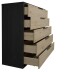 Kommode >Clyde< (BxHxT: 122x110x45 cm) in flamed wood black / asteiche