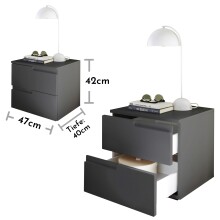 Nachtkommode >Spice< (BxHxT: 46x42x40 cm) in Graphit matt - 46x42x40cm (BxHxT)