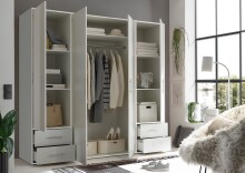Kleiderschrank >Valencia< (BxHxT: 206x195x60 cm) in Weiß - 206x195x60cm (BxHxT)