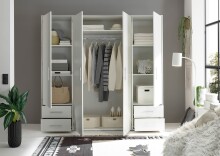 Kleiderschrank >Valencia< (BxHxT: 206x195x60 cm) in Weiß - 206x195x60cm (BxHxT)
