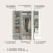 Kleiderschrank >Valencia< (BxHxT: 206x195x60 cm) in Weiß - 206x195x60cm (BxHxT)