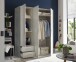 Kleiderschrank >Valencia< (BxHxT: 155x195x60 cm) in Beton Optik / Weiß