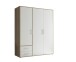 Kleiderschrank >Valencia< (BxHxT: 155x195x60 cm) in Sonoma Eiche / Weiß