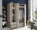 Kleiderschrank >Valencia< (BxHxT: 155x195x60 cm) in Sonoma Eiche / Weiß