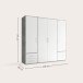 Kleiderschrank >Valencia< (BxHxT: 206x195x60 cm) in Beton Optik / Weiß