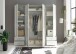 Kleiderschrank >Valencia< (BxHxT: 206x195x60 cm) in Beton Optik / Weiß