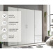 Kleiderschrank >Valencia< (BxHxT: 206x195x60 cm) in Beton Optik / Weiß