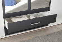 Kleiderschrank >Hanau< (BxHxT: 160x196x54 cm) in Weiß / Graphit