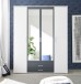 Kleiderschrank >Hanau< (BxHxT: 160x196x54 cm) in Weiß / Graphit