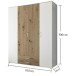 Kleiderschrank >Marburg< (BxHxT: 160x196x54 cm) in Weiß / Artisan Eiche