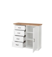 Kommode >JASMIN< (BxHxT: 115x102x41 cm) in Artisan/Weiß - 115x102x41cm (BxHxT)