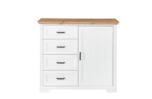 Kommode >JASMIN< (BxHxT: 115x102x41 cm) in Artisan/Weiß - 115x102x41cm (BxHxT)