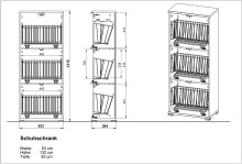 Schuhschrank-Regal >M-397< (BxHxT: 53x132x30 cm) in...