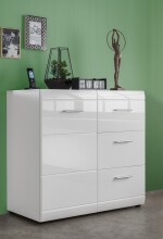 Kommode >M-402< (BxHxT: 96x86x40 cm) in weiss - 96x86x40cm (BxHxT)