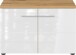 Schuhbank >M-389< (BxHxT: 75x50x41 cm) in braun | weiss - 75x50x41cm (BxHxT)