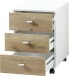 Rollcontainer >M-412< (BxHxT: 40x57x49 cm) in weiss | braun - 40x57x49cm (BxHxT)