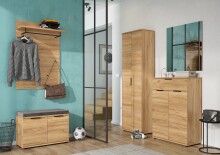 Garderobenpaneel >M-392< (BxHxT: 75x110x30 cm) in braun - 75x110x30cm (BxHxT)