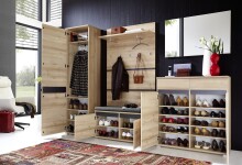 Schuhbank >M-401< (BxHxT: 96x52x40 cm) in braun | hellbraun - 96x52x40cm (BxHxT)