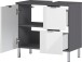 Waschbeckenunterschrank >M-415< (BxHxT: 60x56x34 cm) in anthrazit | weiss