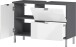 Waschbeckenunterschrank >M-415< (BxHxT: 80x56x34 cm) in anthrazit | weiss