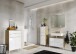Kommode >M-415< (BxHxT: 60x97x34 cm) in hellbraun | weiss - 60x97x34cm (BxHxT)