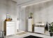 Kommode >M-415< (BxHxT: 60x97x34 cm) in hellbraun | weiss - 60x97x34cm (BxHxT)