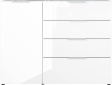 Sideboard >M-404< (BxHxT: 134x102x42 cm) in weiss - 134x102x42cm (BxHxT)