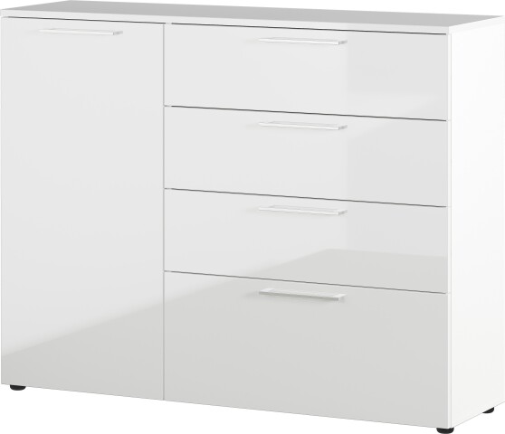Sideboard >M-403< (BxHxT: 135x107x40 cm) in weiss - 135x107x40cm (BxHxT)