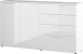 Sideboard >M-403< (BxHxT: 186x107x40 cm) in weiss - 186x107x40cm (BxHxT)