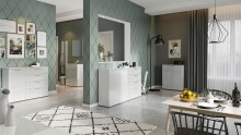 Kommode >M-403< (BxHxT: 84x107x40 cm) in weiss - 84x107x40cm (BxHxT)