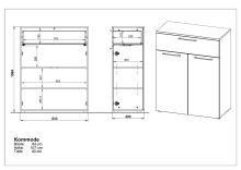 Kommode >M-403< (BxHxT: 84x107x40 cm) in weiss - 84x107x40cm (BxHxT)