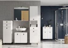 Kommode >M-417< (BxHxT: 39x119x35 cm) in weiss - 39x119x35cm (BxHxT)