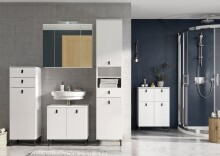 Kommode >M-417< (BxHxT: 39x119x35 cm) in weiss - 39x119x35cm (BxHxT)