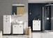 Kommode >M-417< (BxHxT: 39x119x35 cm) in weiss - 39x119x35cm (BxHxT)