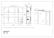 Spiegelschrank >M-391< (BxHxT: 76x71x23 cm) in weiss - 76x71x23cm (BxHxT)