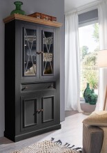 Vitrine >WZ-0133< (BxHxT: 109x208x42 cm) in grau...