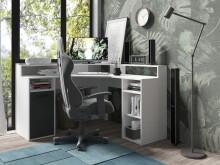Schreibtisch >FOX< (BxHxT: 139x90,8x139 cm) in weiß - 139x90,8x139cm (BxHxT)