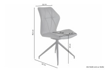 Stuhl >IMKE< (2er-Set) in schwarz - 52x90,5x62cm (BxHxT)