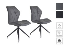 Stuhl >IMKE< (2er-Set) in grau - 52x90,5x62cm (BxHxT)