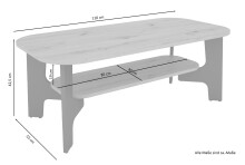 Couchtisch >JONNY< (BxHxT: 110x42,5x55 cm) in Artisan - 110x42,5x55cm (BxHxT)