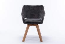 Stuhl >KLARA< (2er-Set) in grau aus Samt - 52x89x63,5cm (BxHxT)
