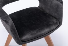 Stuhl >KLARA< (2er-Set) in grau aus Samt - 52x89x63,5cm (BxHxT)