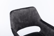 Stuhl >KLARA< (2er-Set) in grau aus Samt - 52x89x63,5cm (BxHxT)